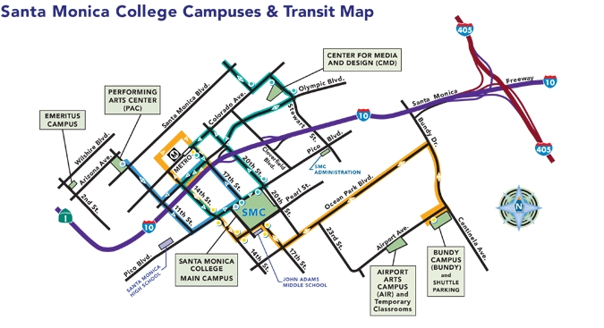 SMC Campuses and Transit Map