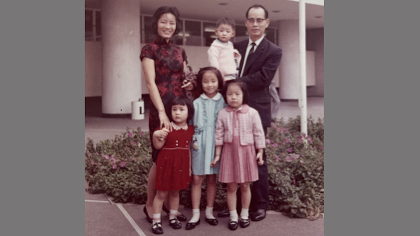 Dorothy Chin with her family in Hong Kong.