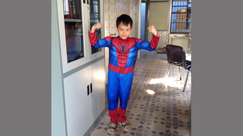 Ye Dyke dressed as his childhood hero Superman.