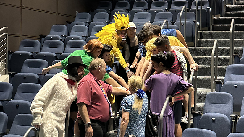 Ye Dyke with the cast and crew.