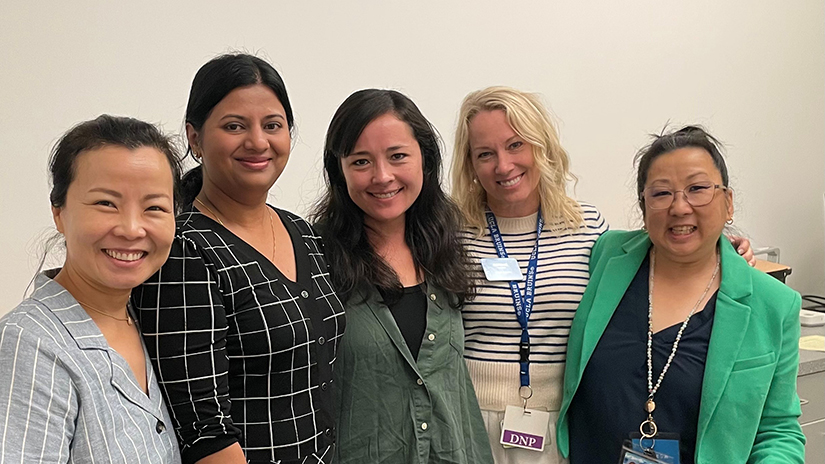 Bonnie Flores with students