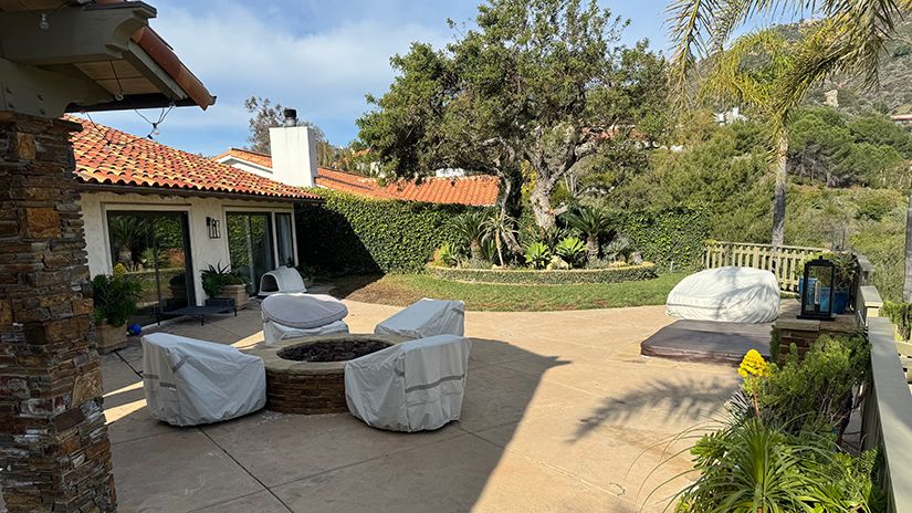 The Flores home before the fires