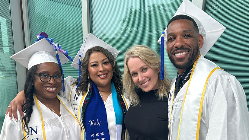 Bonnie Flores with colleagues and students