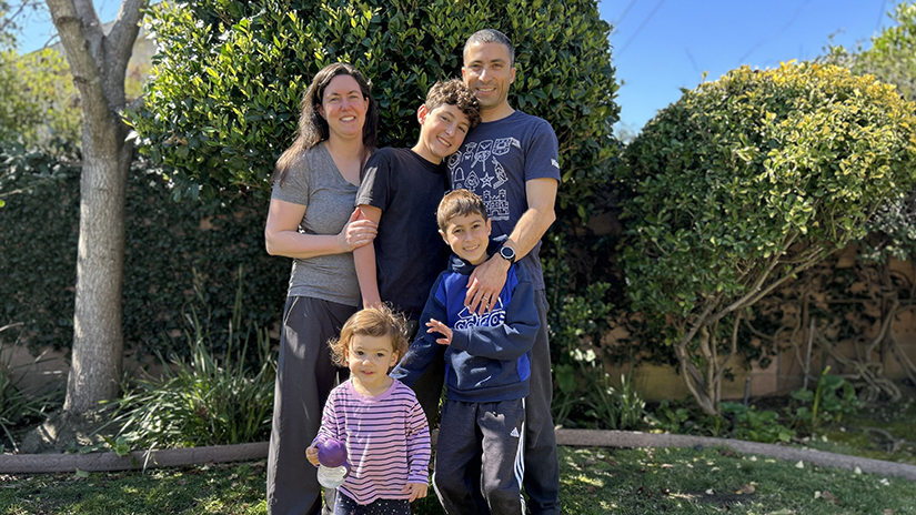 Lisa Collins with family (l-r) Lisa, Ari Sethna (12), Dorab Sethna, (b) Ayla Sethna (2), Avi Sethna (8)