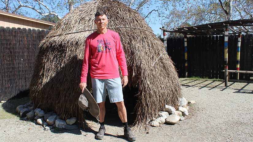 At Native American exhibit at California Botanic Garden