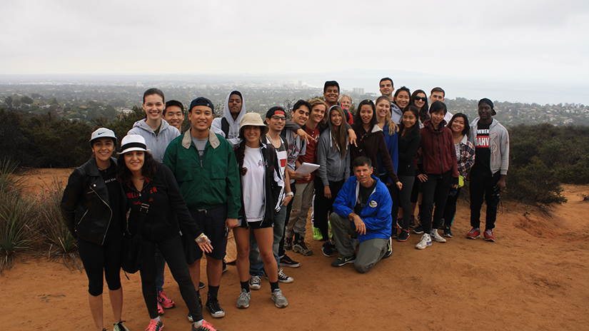Bill Selby with students at Temescal Canyon