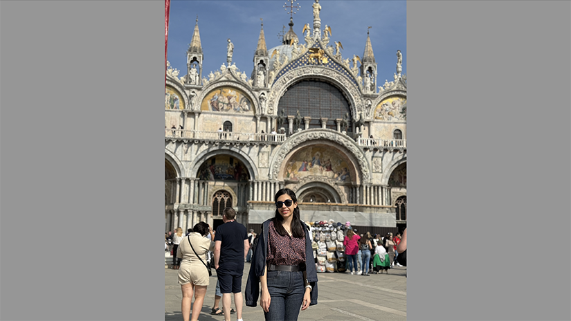 Ghazal on vaction in Venice, Italy