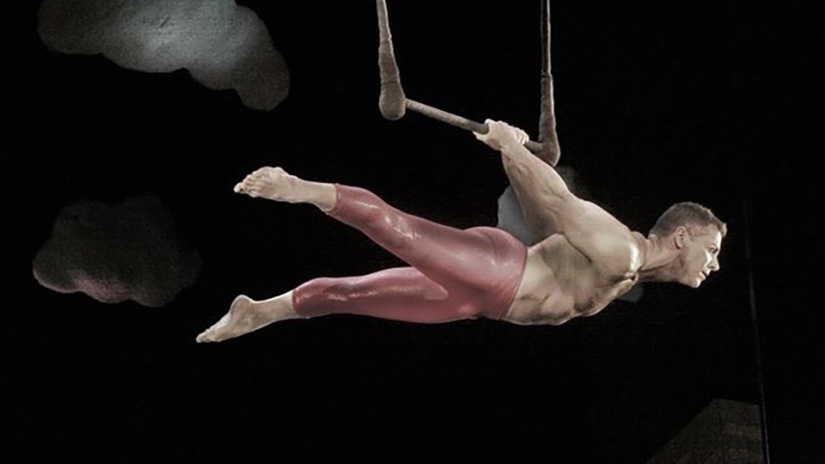 SMM student Eric Newton peforming in a Cirque du Soleil production