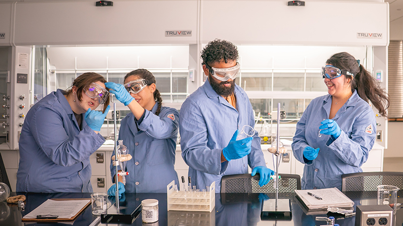 Students working in state-of-the-art science labs