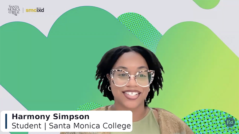 IxD senior student Harmony Simpson speaking at an EdSource roundtable 