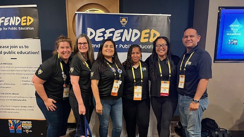 Erin, Dagmar Gorman, Cindy Ordaz, Kennisha Green, Joan Kang, and Jonathan Rosas at the CSEA 2025 conference in Reno, NV