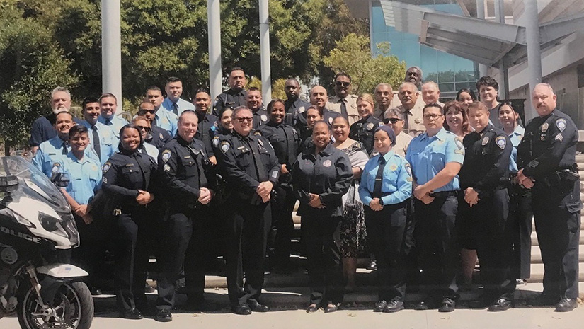 Erin and her SMCPD colleagues gather prior to 2019 graduation ceremonies