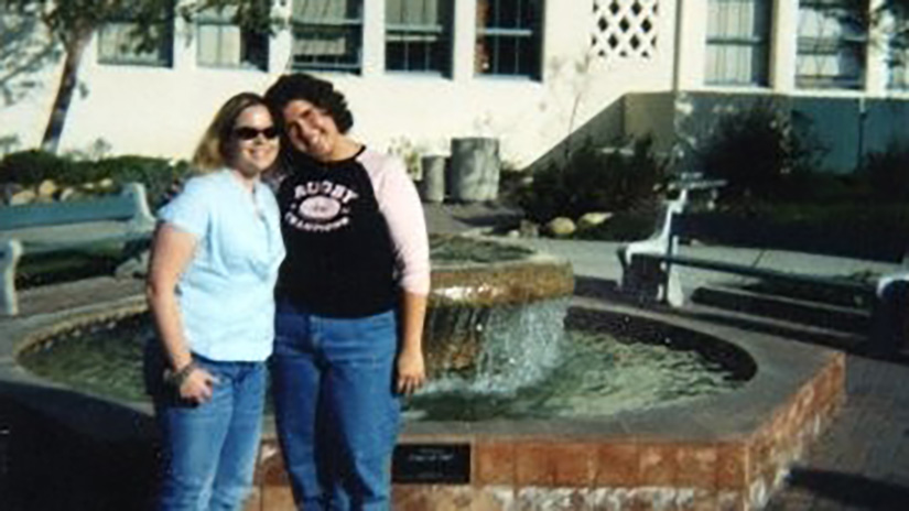 Erin and friend Jenny Nicholas at SDSU in 2001