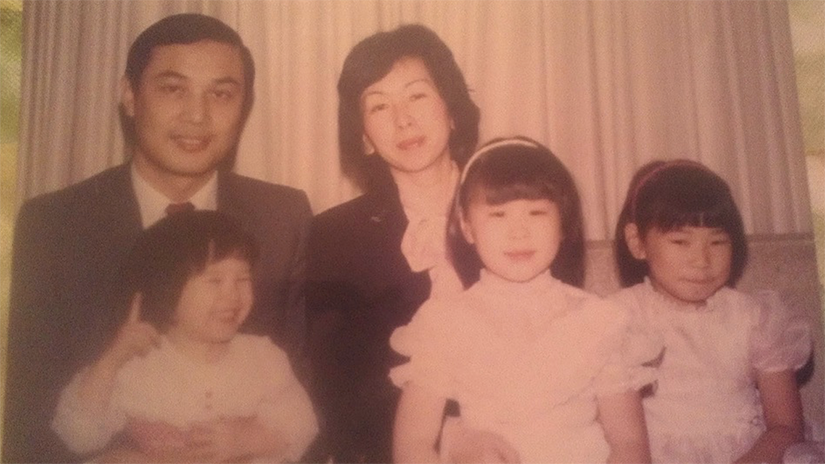 Patricia (far left) with her family