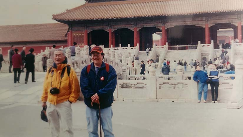 Terry on a visit to Japan with his father