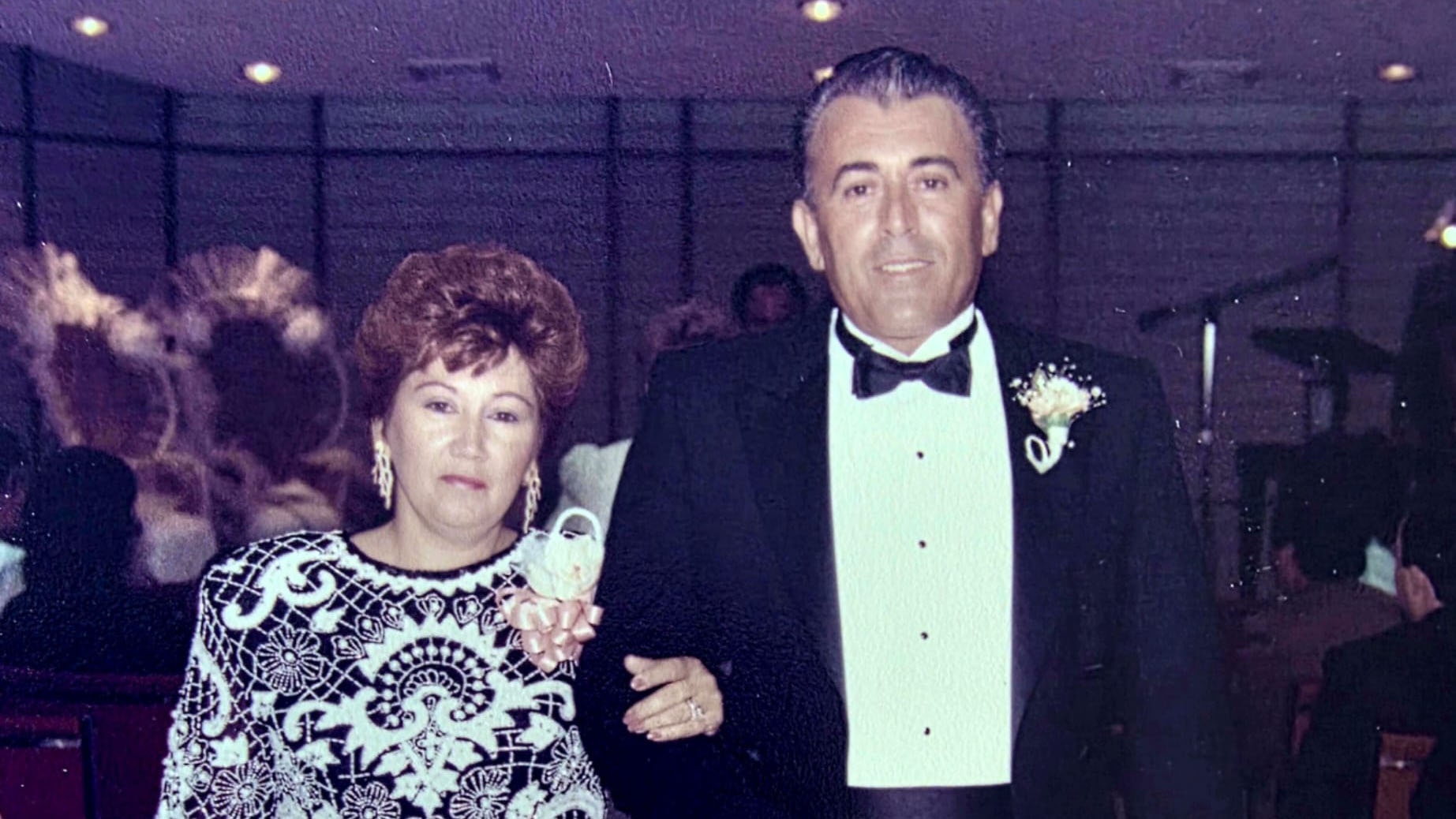 Tania's parents at her sister's wedding, circa 1991