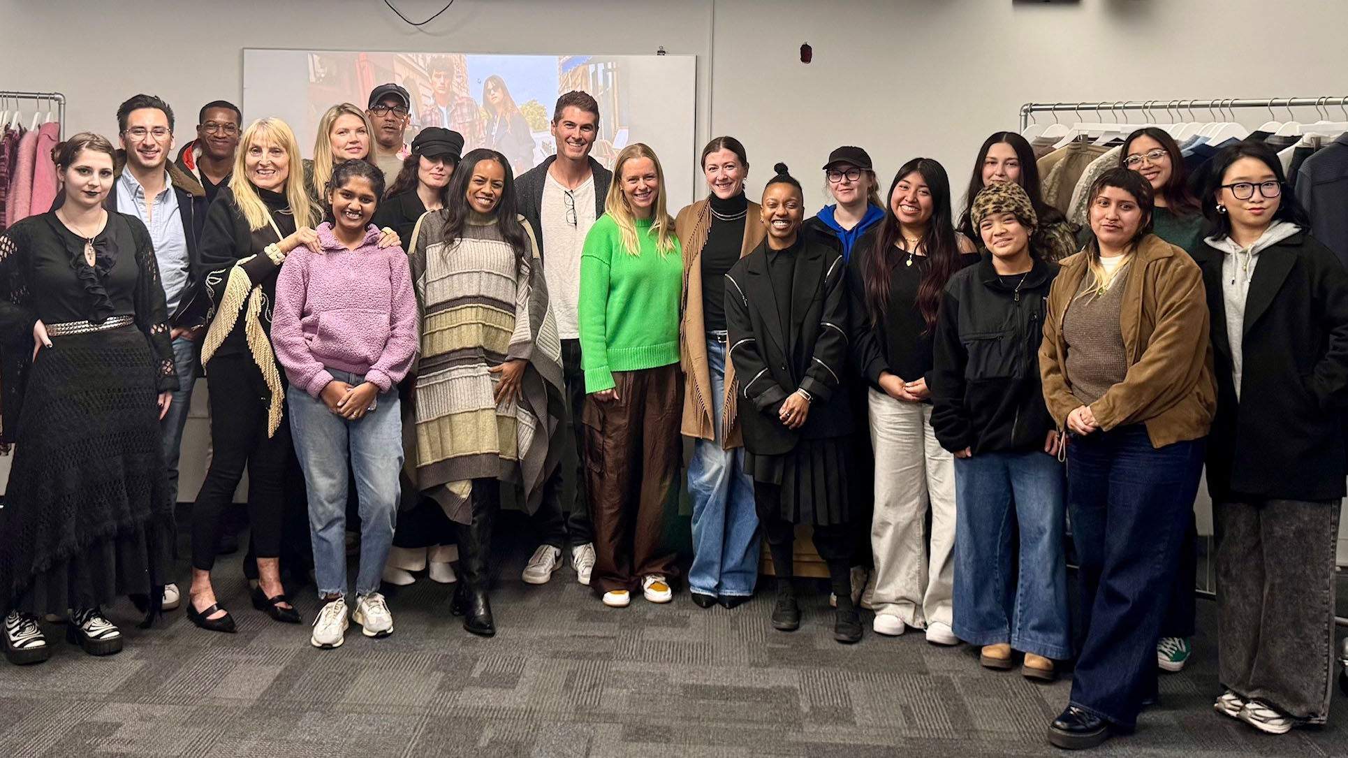 Jeff Abrams visiting with students at SMC