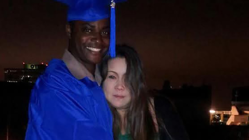 Charles the happy graduate with his bride-to-be