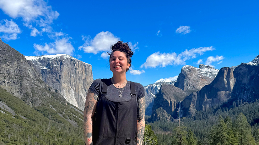 On a hike in Yosemite National Park