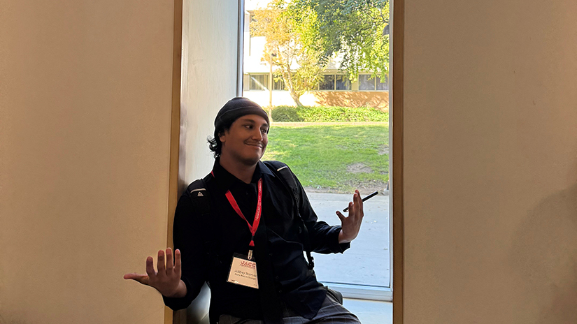Jeffrey at a jounalism conference at CSUN