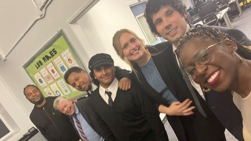 Jeffrey with the team working on live election coverage