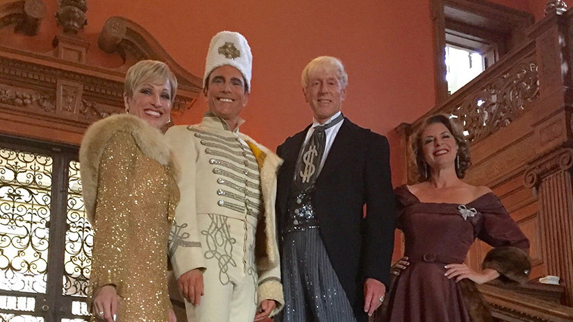 Greg Schreiner and troupe performing at the Greystone Mansion
