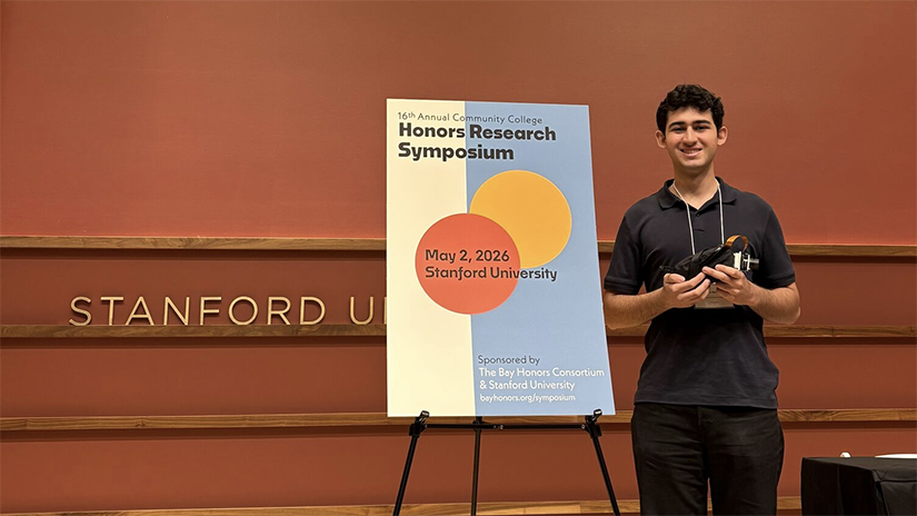 Kevin at the Honors Research Symposium at Stanford