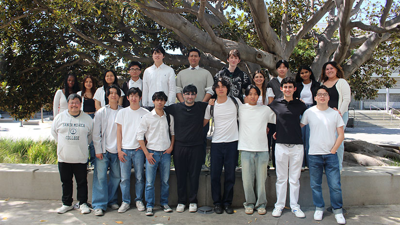 Kevin with classmates at SMC