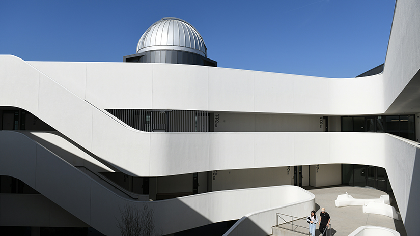 The Observatory atop SMC's new Math and Science Building