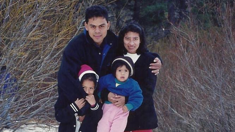 Julyssa with her family on a visit to the snow