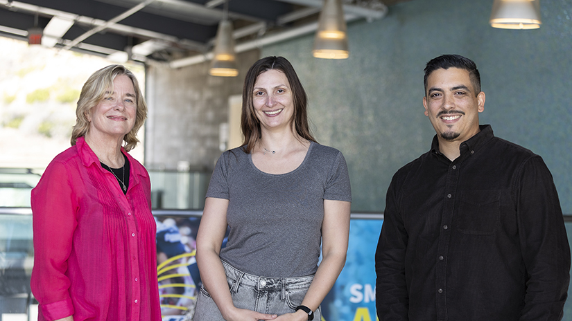 ESL professor and faculty lead Liz Koenig, instructor Nadya Lederer, and project manager for non-credit Luis Jauregui.