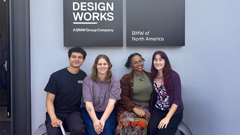 L-R Fernando Herrera, Isabella Perrini, Kaylie Barr, and Harmony Simpson at BMW Designworks