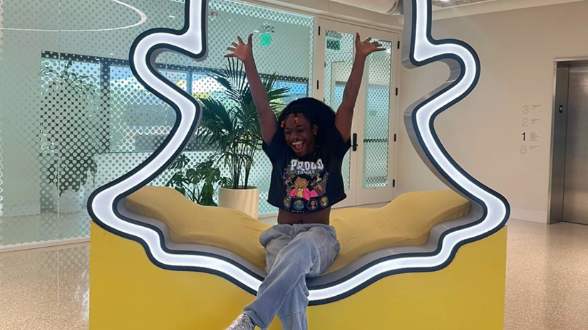 Lie Burgess at SNAP headquarters in Santa Monica
