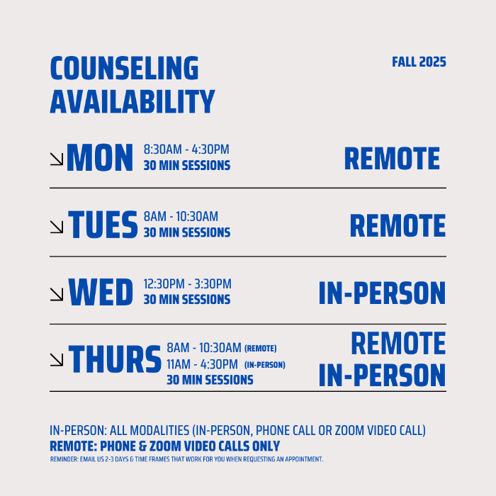Academic Counseling Availbility Flyer Academic Counseling Availbility Flyer