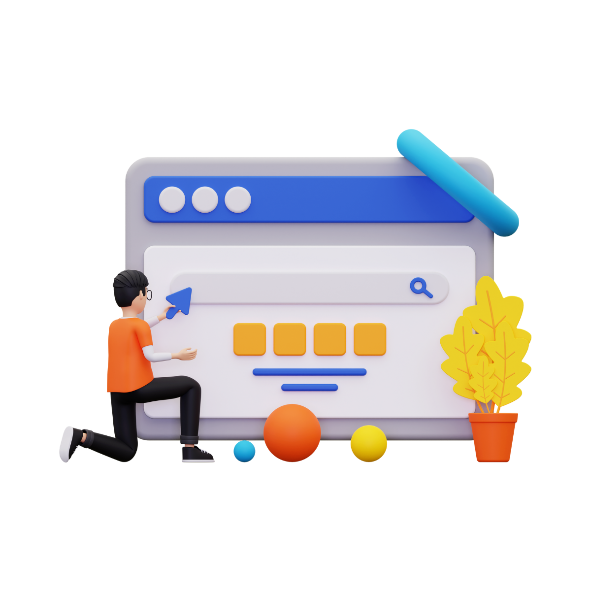 person pointing at webpage