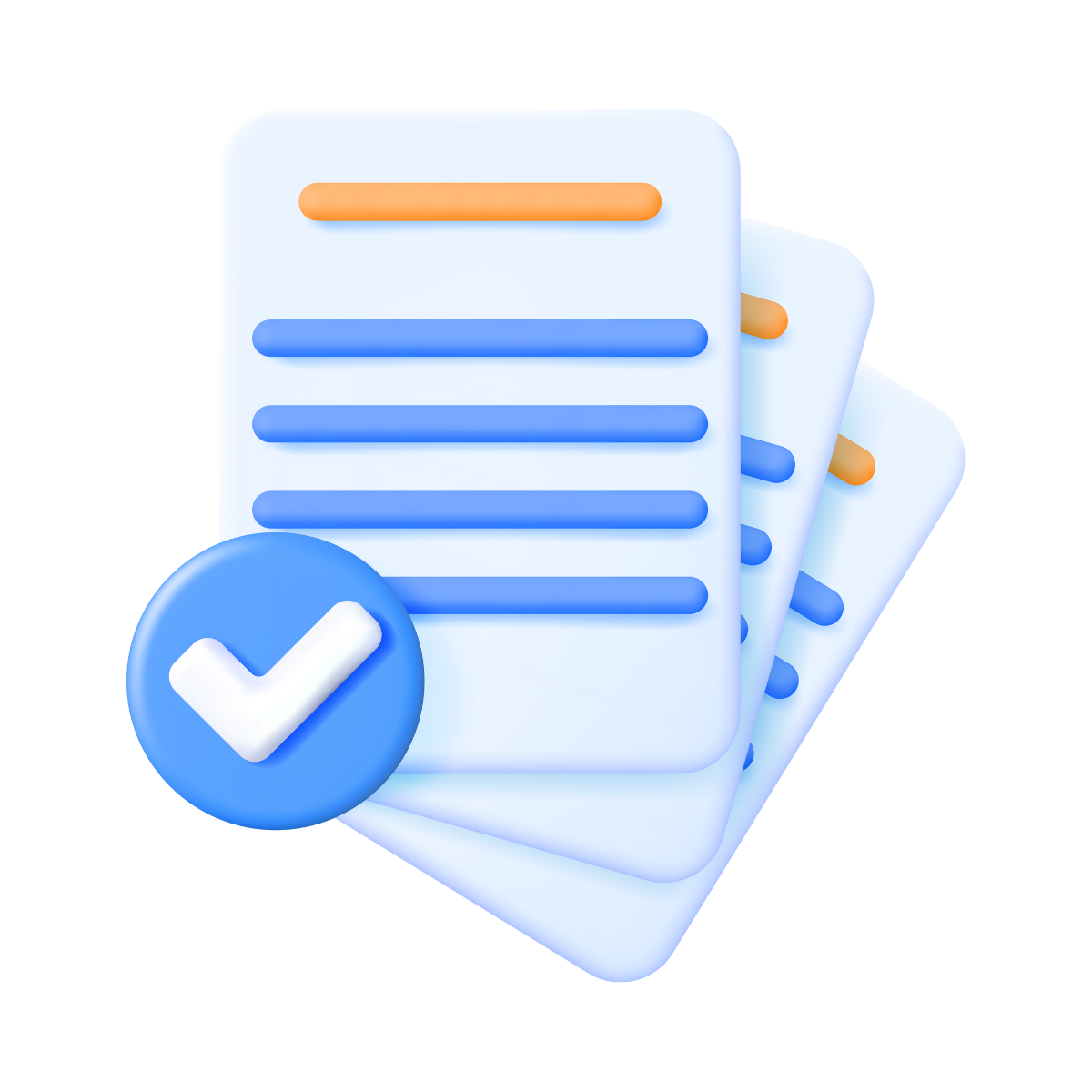 Lined paper with check mark