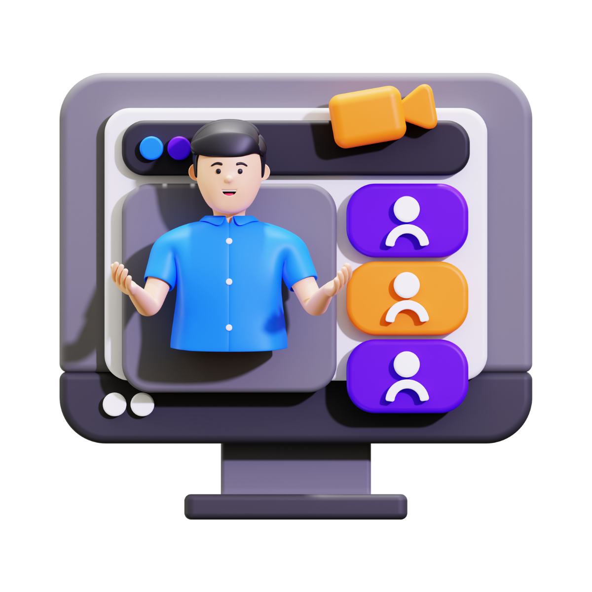 computer screen with person on it